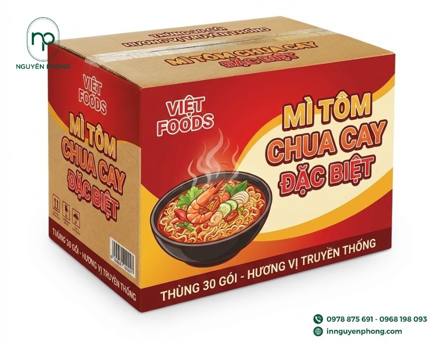 Mẫu thùng carton đựng mì tôm